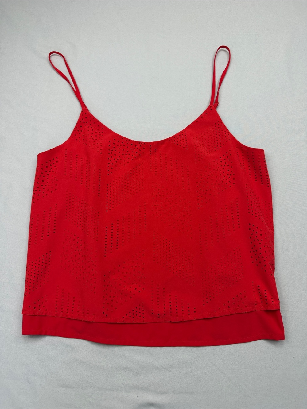 Athleta Red Sleeveless Perforated Tank top